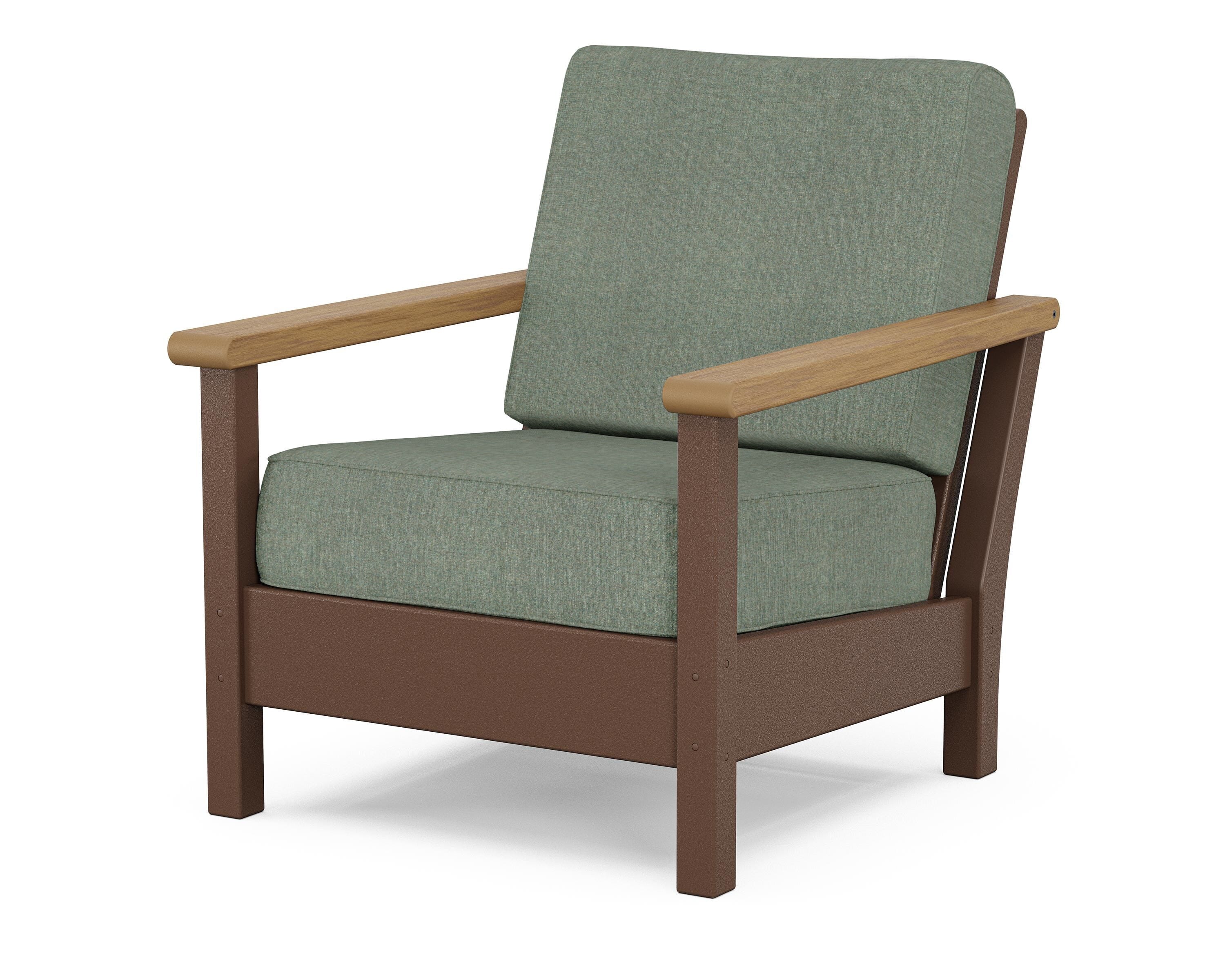 POLYWOOD® Harbour Deep Seating Chair in Mahogany / Natural / Cast Sage