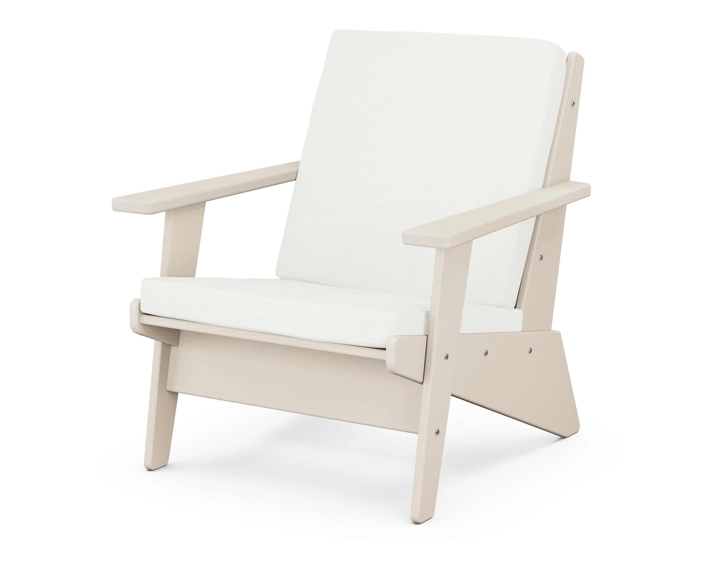 POLYWOOD® Riviera Modern Lounge Chair in Sand / Natural Linen