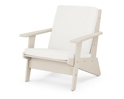 POLYWOOD® Riviera Modern Lounge Chair in Sand / Natural Linen