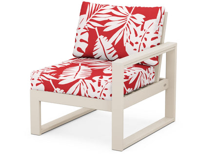 POLYWOOD® EDGE Modular Right Arm Chair in Sand / Leaf Crimson
