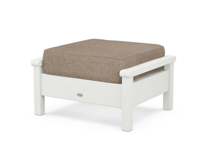POLYWOOD® Harbour Deep Seating Ottoman in Vintage White / Spiced Burlap
