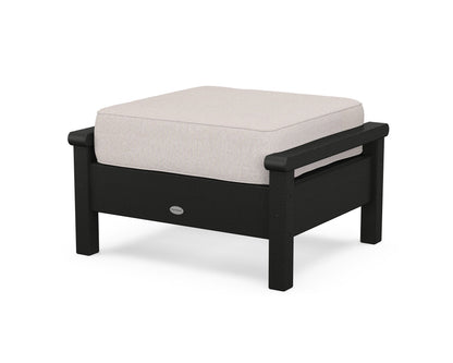 POLYWOOD® Harbour Deep Seating Ottoman in Black / Dune Burlap