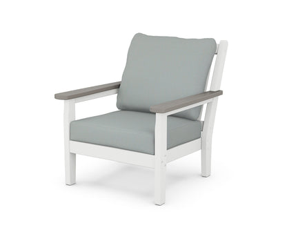 POLYWOOD® Chippendale Deep Seating Chair in White / Driftwood / Spa