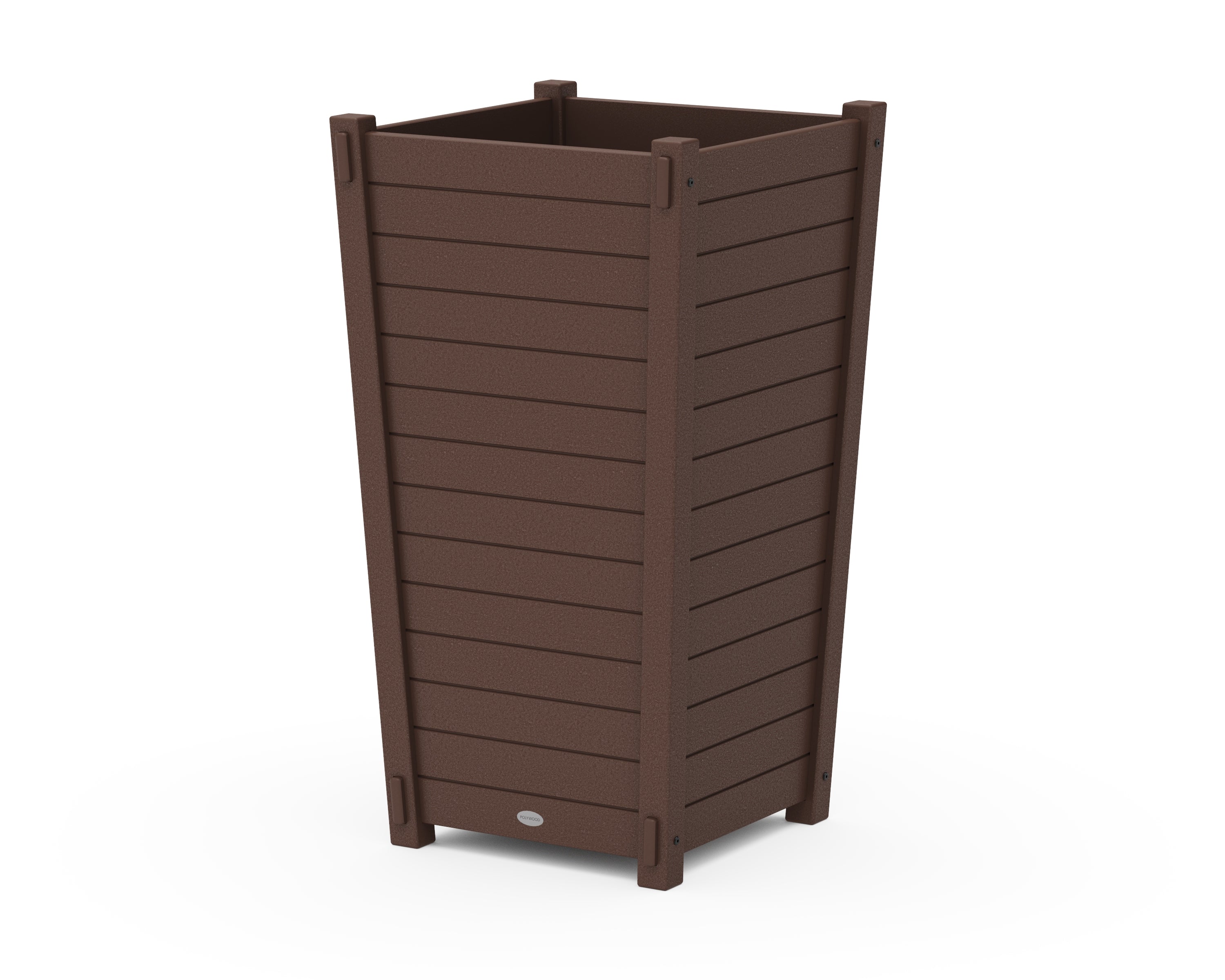 POLYWOOD® Nautical Large Tapered Square Tall Planter Box in Mahogany