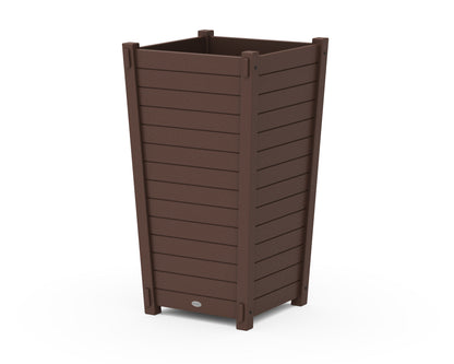POLYWOOD® Nautical Large Tapered Square Tall Planter Box in Mahogany