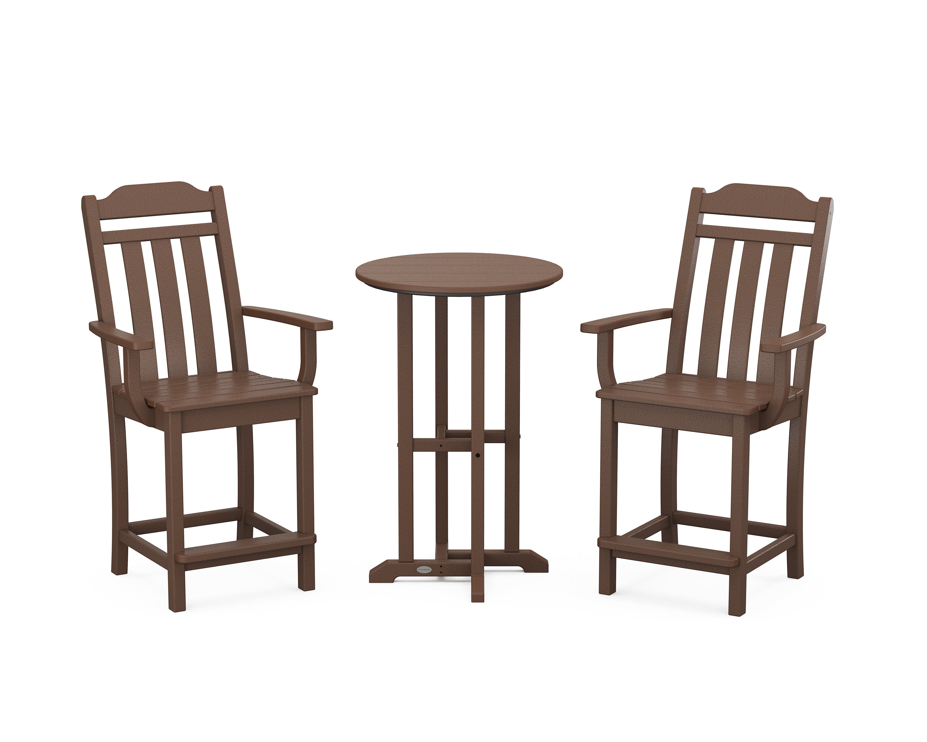 Country Living Cottage 3-Piece Farmhouse Bistro Counter Set in Mahogany