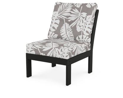 POLYWOOD® Vineyard Modular Armless Chair in Black / Leaf Grey Mist