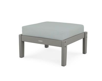 Martha Stewart by POLYWOOD® Chinoiserie Deep Seating Ottoman in Slate Grey / Spa