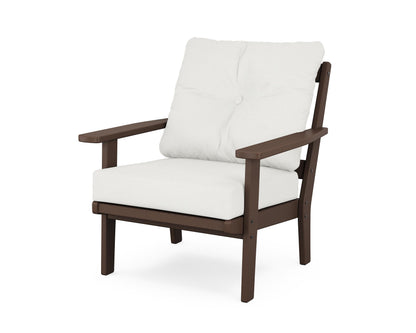 POLYWOOD® Prairie Deep Seating Chair in Mahogany / Natural Linen