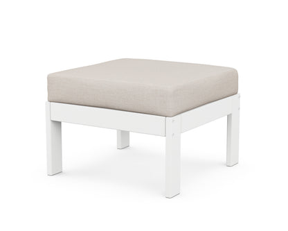 POLYWOOD® Vineyard Modular Ottoman in White / Cast Ash