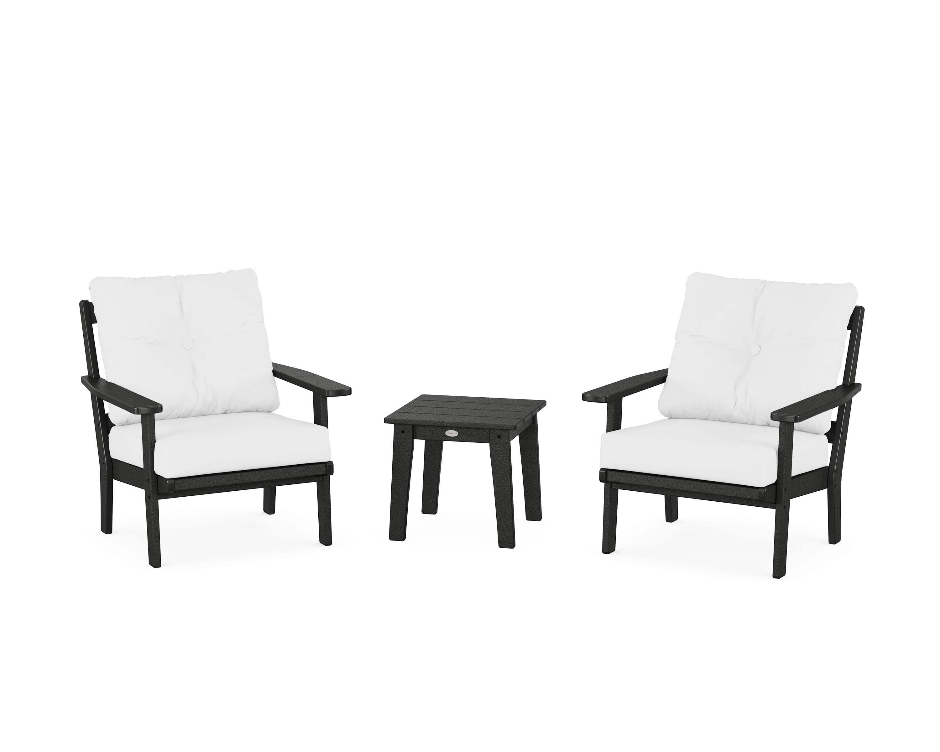 POLYWOOD® Prairie 3-Piece Deep Seating Set in Black / Natural