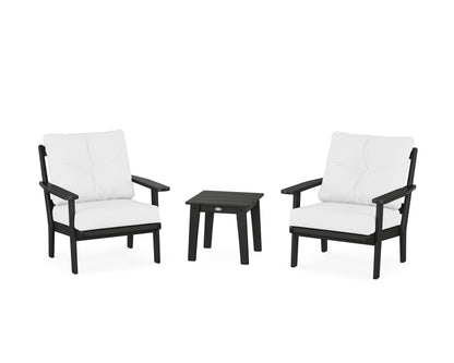 POLYWOOD® Prairie 3-Piece Deep Seating Set in Black / Natural