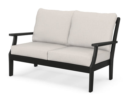 POLYWOOD® Braxton Deep Seating Loveseat in Black / Cast Ash