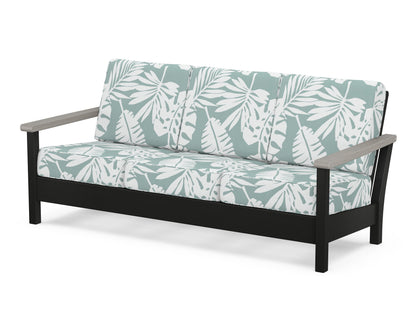 POLYWOOD® Harbour Deep Seating Sofa in Black / Driftwood / Leaf Glacier Spa