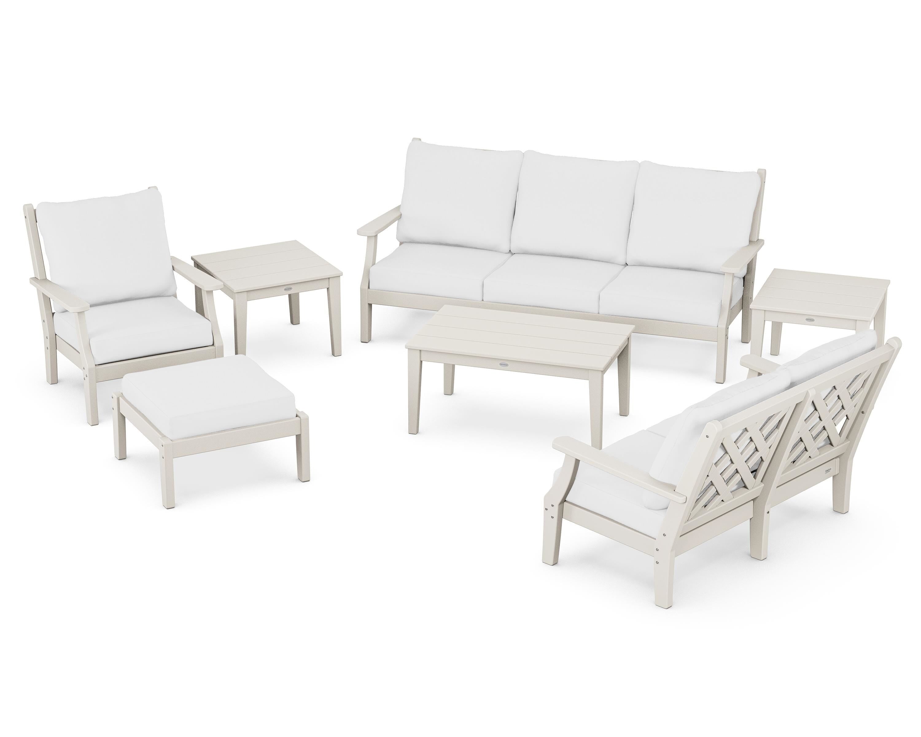 Country Living Wovendale 7-Piece Deep Seating Set in Sand / Natural