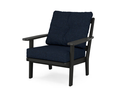 POLYWOOD® Oxford Deep Seating Chair in Black / Marine Indigo