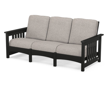 POLYWOOD® Club Mission Sofa in Black / Weathered Tweed