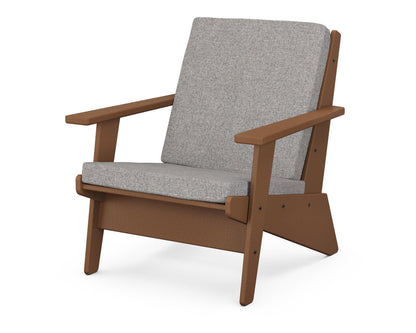 POLYWOOD® Riviera Modern Lounge Chair in Teak / Grey Mist
