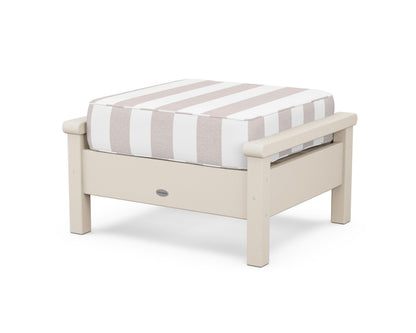 POLYWOOD® Harbour Deep Seating Ottoman in Sand / Cabana Stripe Dune Burlap