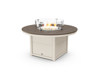 POLYWOOD® Round 48" Fire Pit Table in Sand / Kona