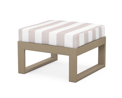 Unbranded Modular Ottoman - Modern in Vintage Sahara / Cabana Stripe Dune Burlap