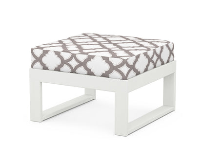 Unbranded Modular Ottoman - Modern in Vintage White / Trellis Grey Mist
