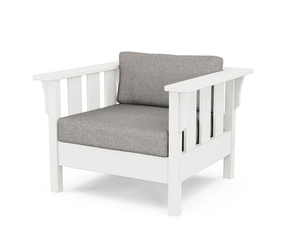 Martha Stewart by POLYWOOD® Acadia Deep Seating Chair in White / Grey Mist