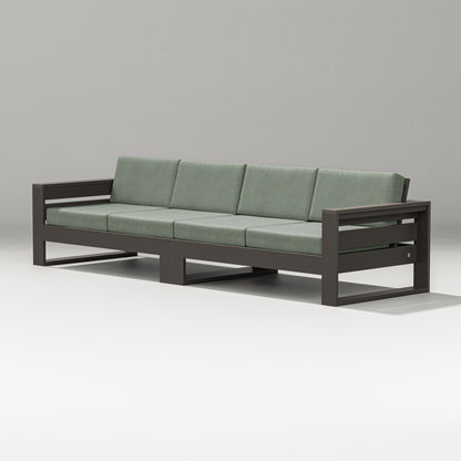PW Designer Series Latitude Straight Sectional in Vintage Coffee / Cast Sage
