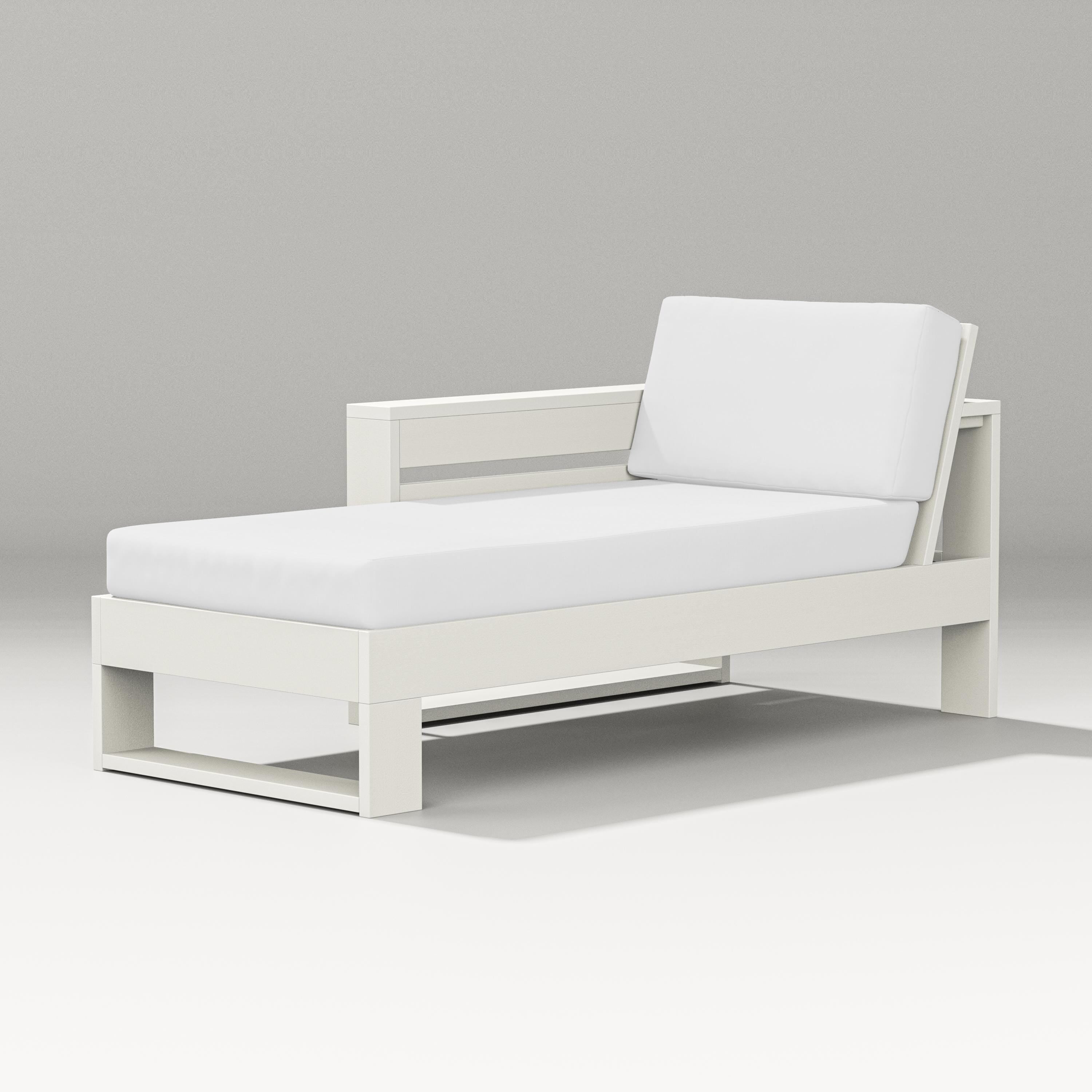 PW Designer Series Latitude Modular Left Arm Chaise in Vintage White / Natural