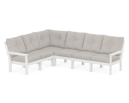 POLYWOOD® Vineyard 6-Piece Sectional in White / Cast Ash