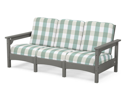 POLYWOOD® Club Sofa in Slate Grey / Buffalo Plaid Glacier Spa