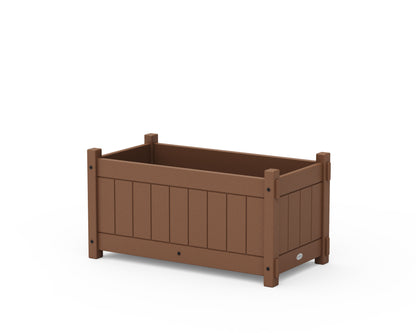POLYWOOD® Vineyard Rectangle Double Planter Box in Teak