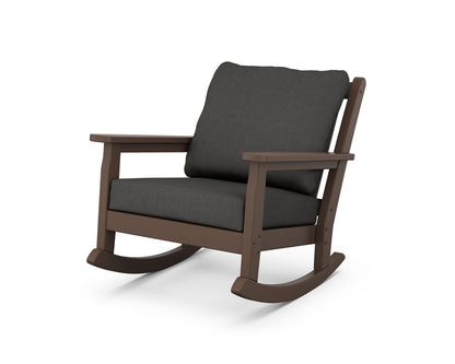 POLYWOOD® Chippendale Deep Seating Rocking Chair in Mahogany / Spectrum Carbon