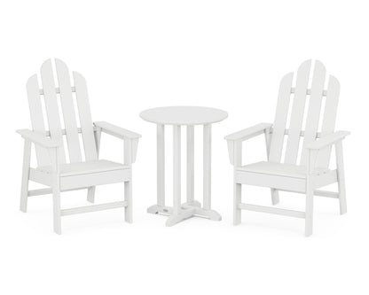 POLYWOOD® Long Island 3-Piece Round Bistro Dining Set in White