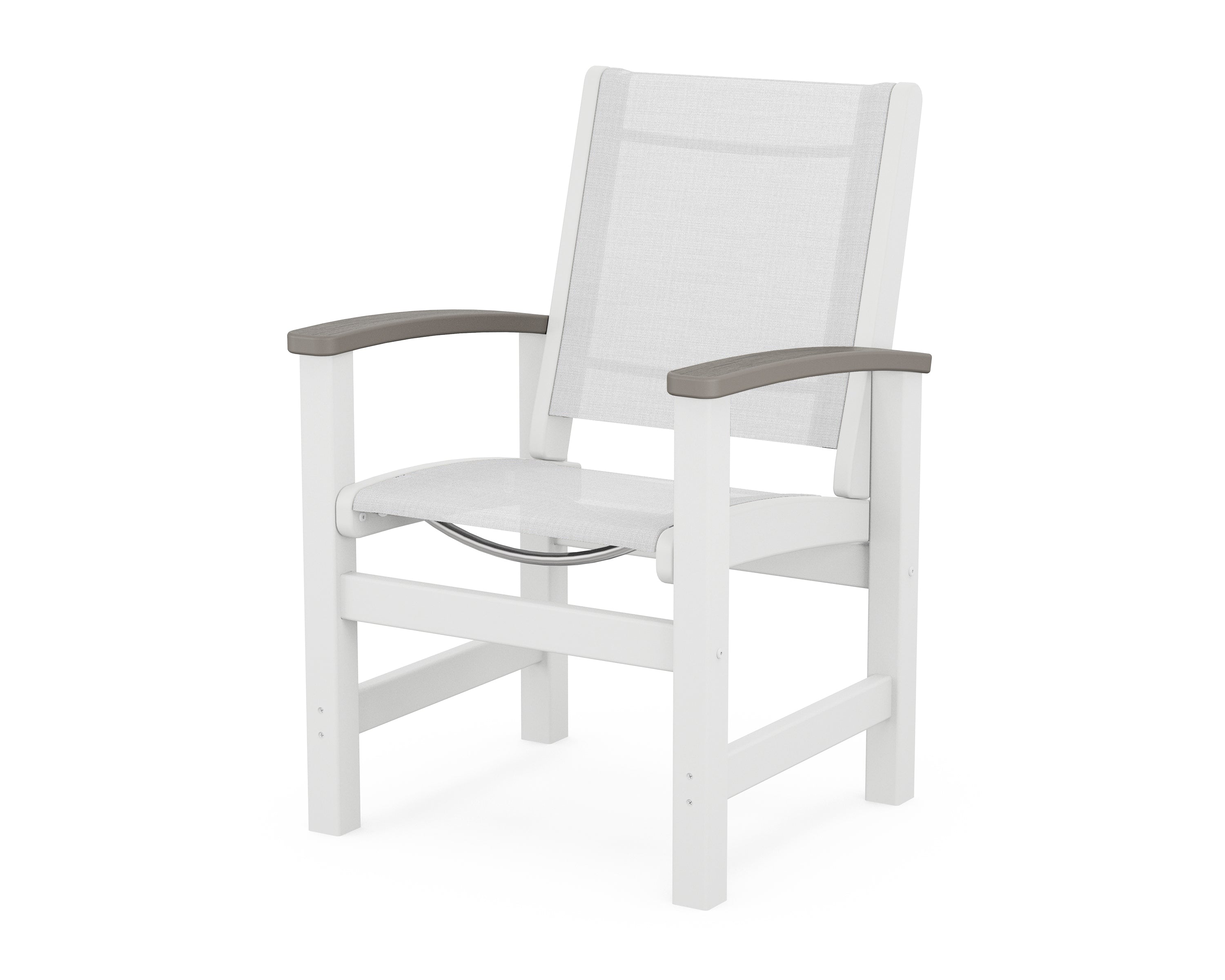 POLYWOOD® Coastal Dining Chair in White / Driftwood / White Sling