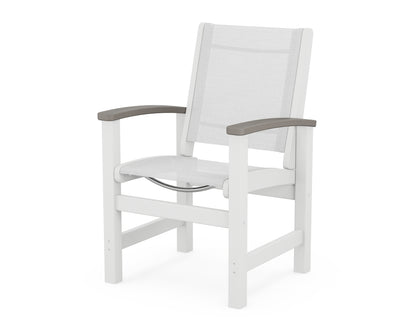 POLYWOOD® Coastal Dining Chair in White / Driftwood / White Sling
