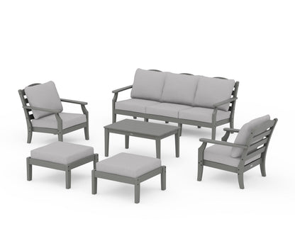 Draper James™ by  POLYWOOD® Savannah 6-Piece Lounge Sofa Set in Slate Grey / Granite