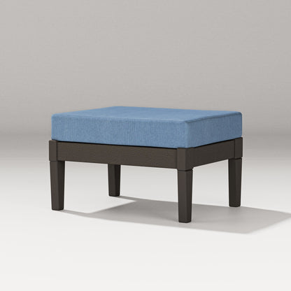 PW Designer Series Estate Lounge Ottoman in Vintage Coffee / Sky Blue