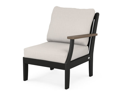 POLYWOOD® Braxton Modular Right Arm Chair in Black / Kona / Cast Ash