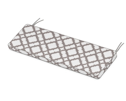 Martha Stewart by POLYWOOD® Chinoiserie Bench Seat Cushion in Trellis Grey Mist