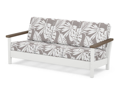 POLYWOOD® Harbour Deep Seating Sofa in White / Kona / Leaf Grey Mist