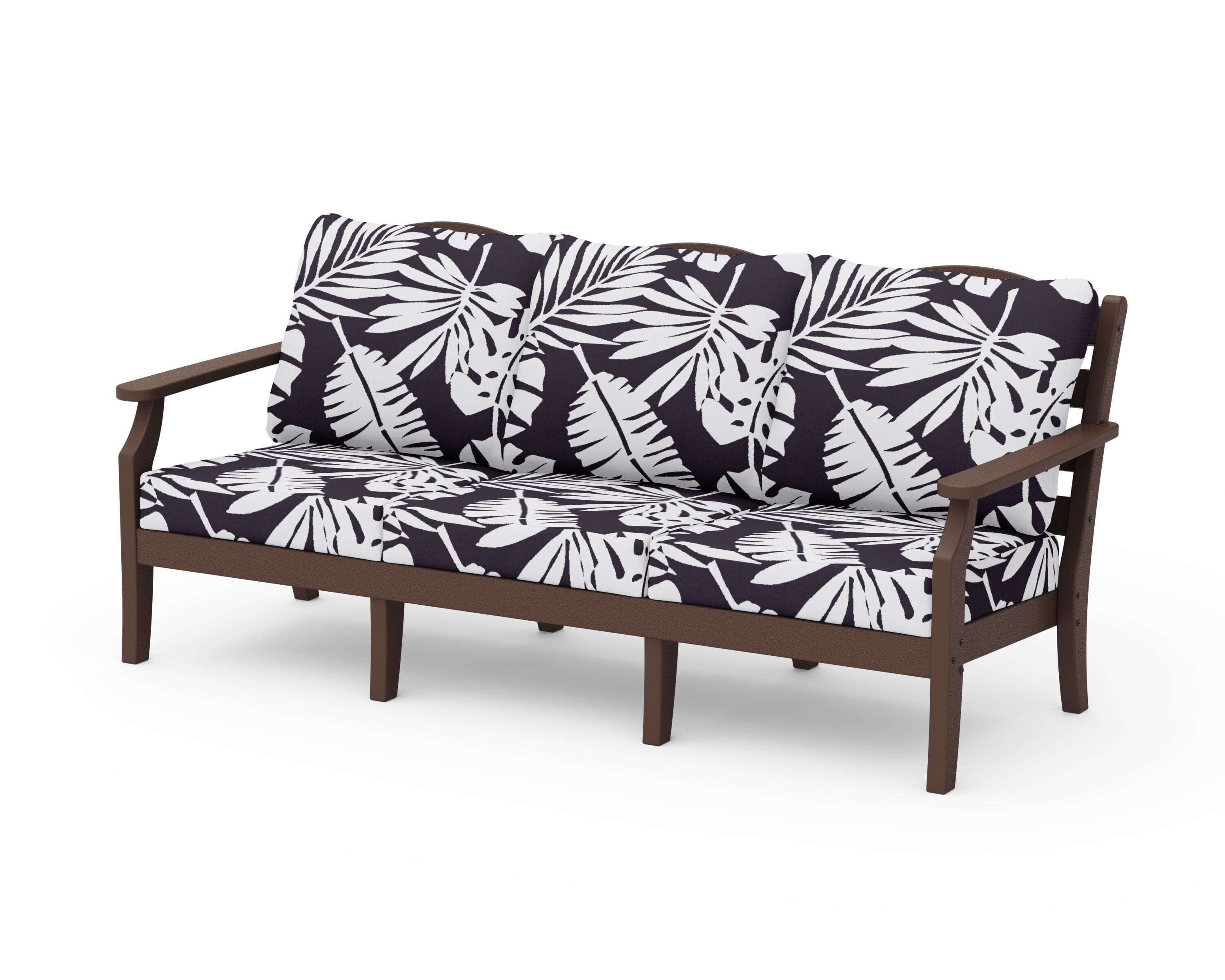 Draper James™ by  POLYWOOD® Savannah Deep Seating Sofa in Mahogany / Leaf Navy