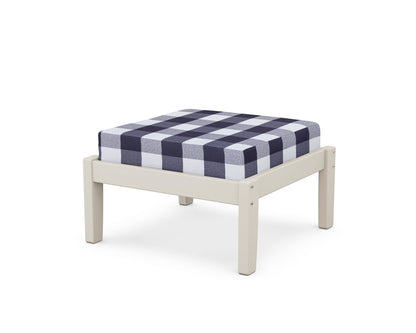 Unbranded Deep Seating Ottoman in Sand / Buffalo Plaid Navy
