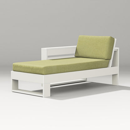 PW Designer Series Latitude Modular Left Arm Chaise in Vintage White / Chartreuse Boucle