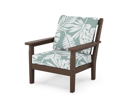 POLYWOOD® Chippendale Deep Seating Chair in Mahogany / Leaf Glacier Spa