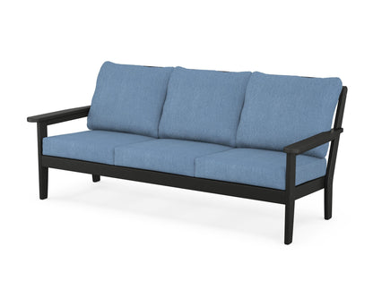Country Living Cottage Deep Seating Sofa in Black / Sky Blue