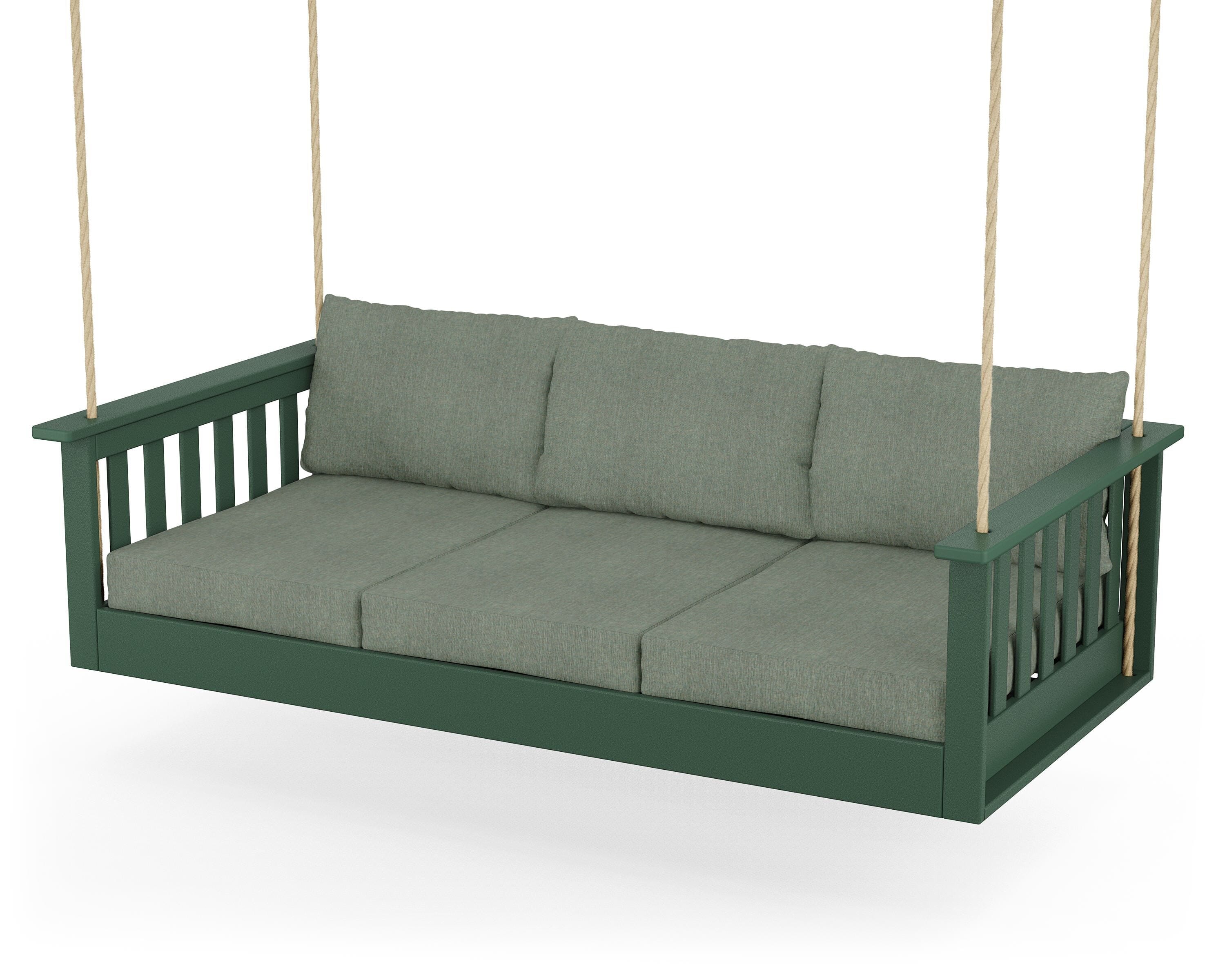 POLYWOOD® Vineyard Daybed Swing in Green / Cast Sage