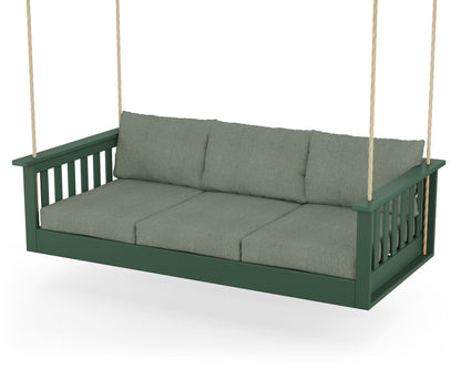 POLYWOOD® Vineyard Daybed Swing in Green / Cast Sage