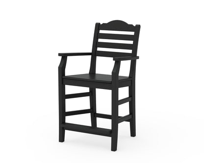 Draper James™ by  POLYWOOD® Savannah Counter Arm Chair in Black