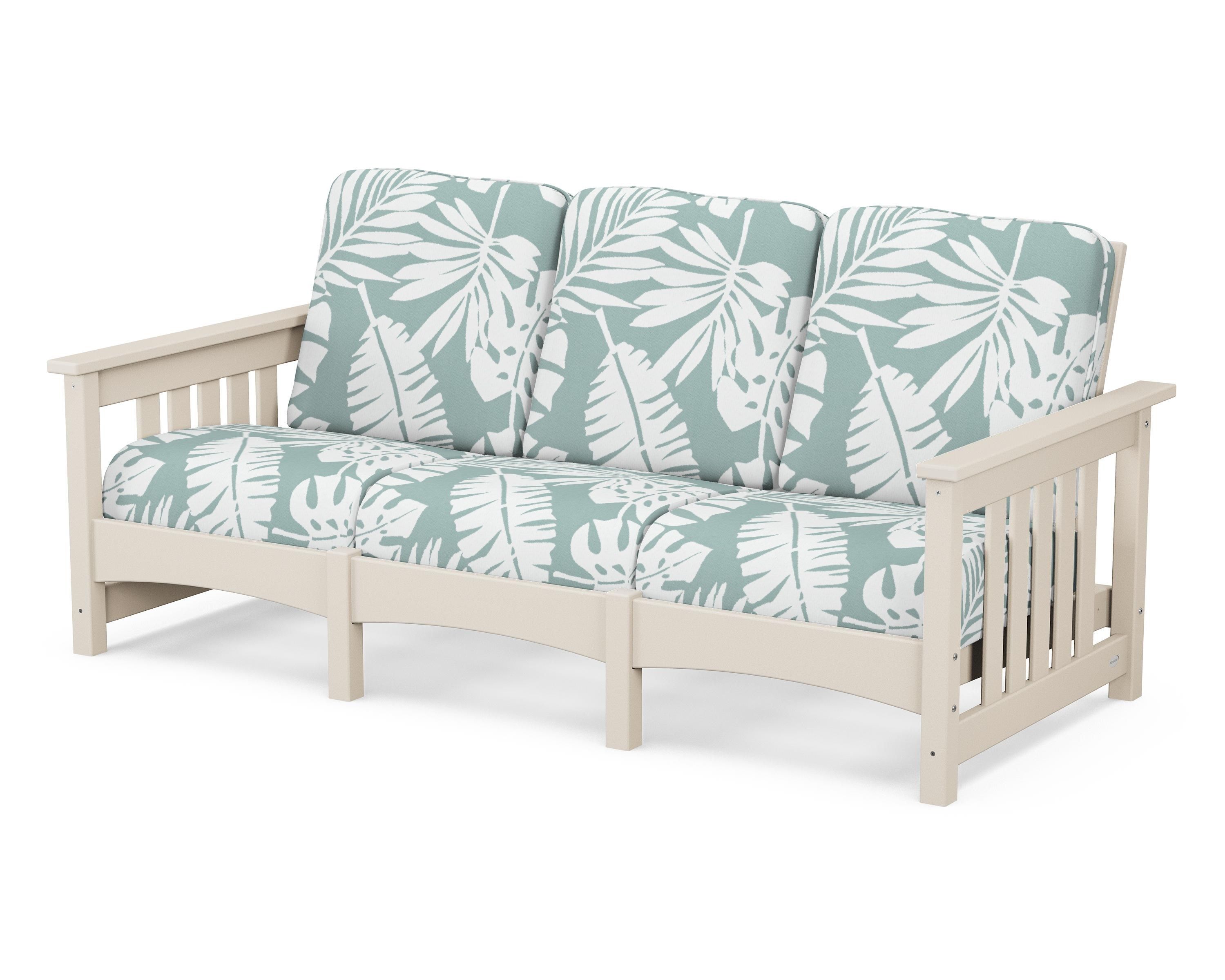 POLYWOOD® Club Mission Sofa in Sand / Leaf Glacier Spa